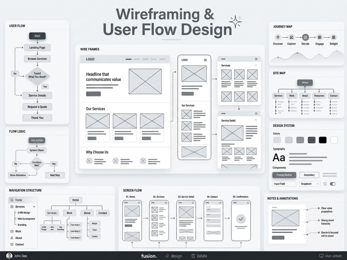 Wireframing & User Flow Design